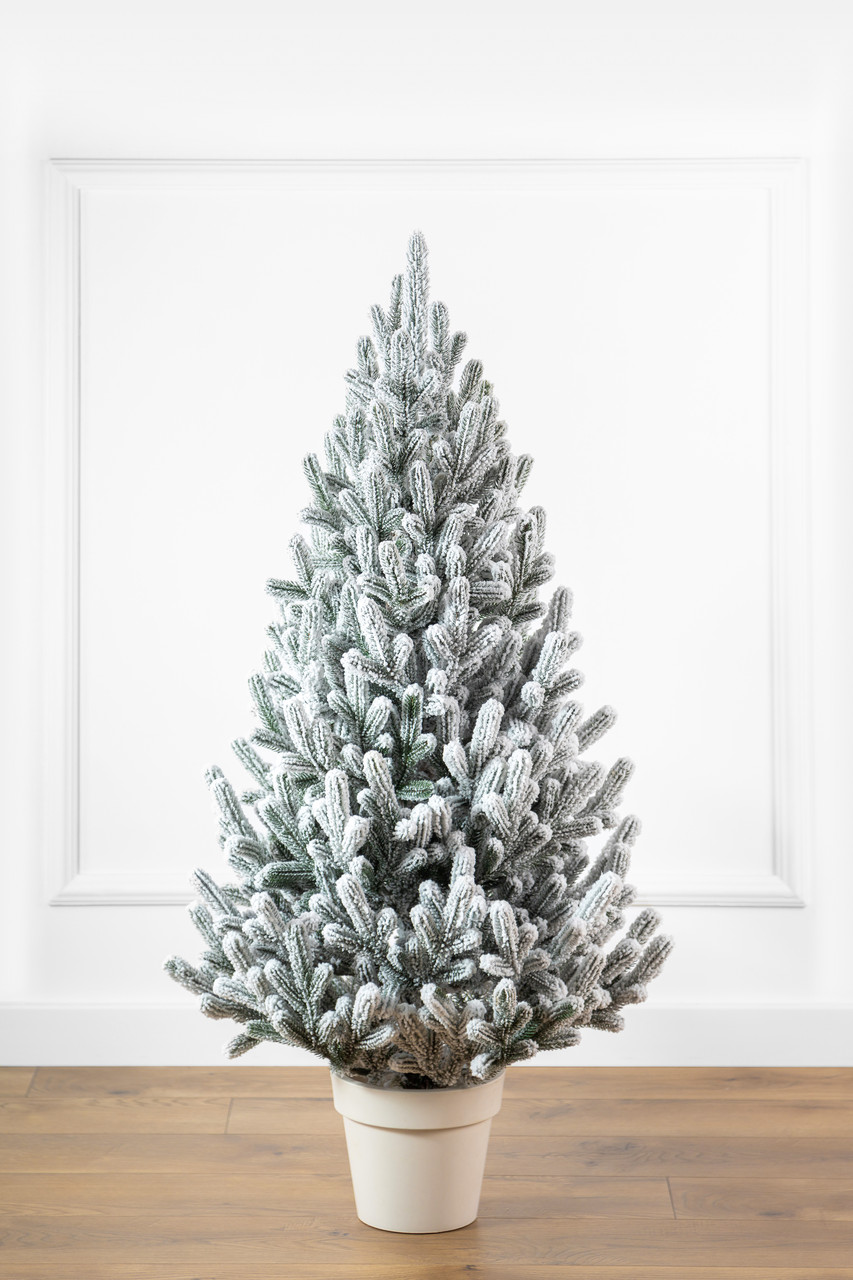 Ялинка Віденська Засніжена у горщику (лита, 110см.), фото 1