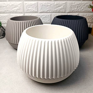 Вазон для кімнатних рослин з дренажною вставкою 17см Бохо Алеана Біла троянда, фото 1