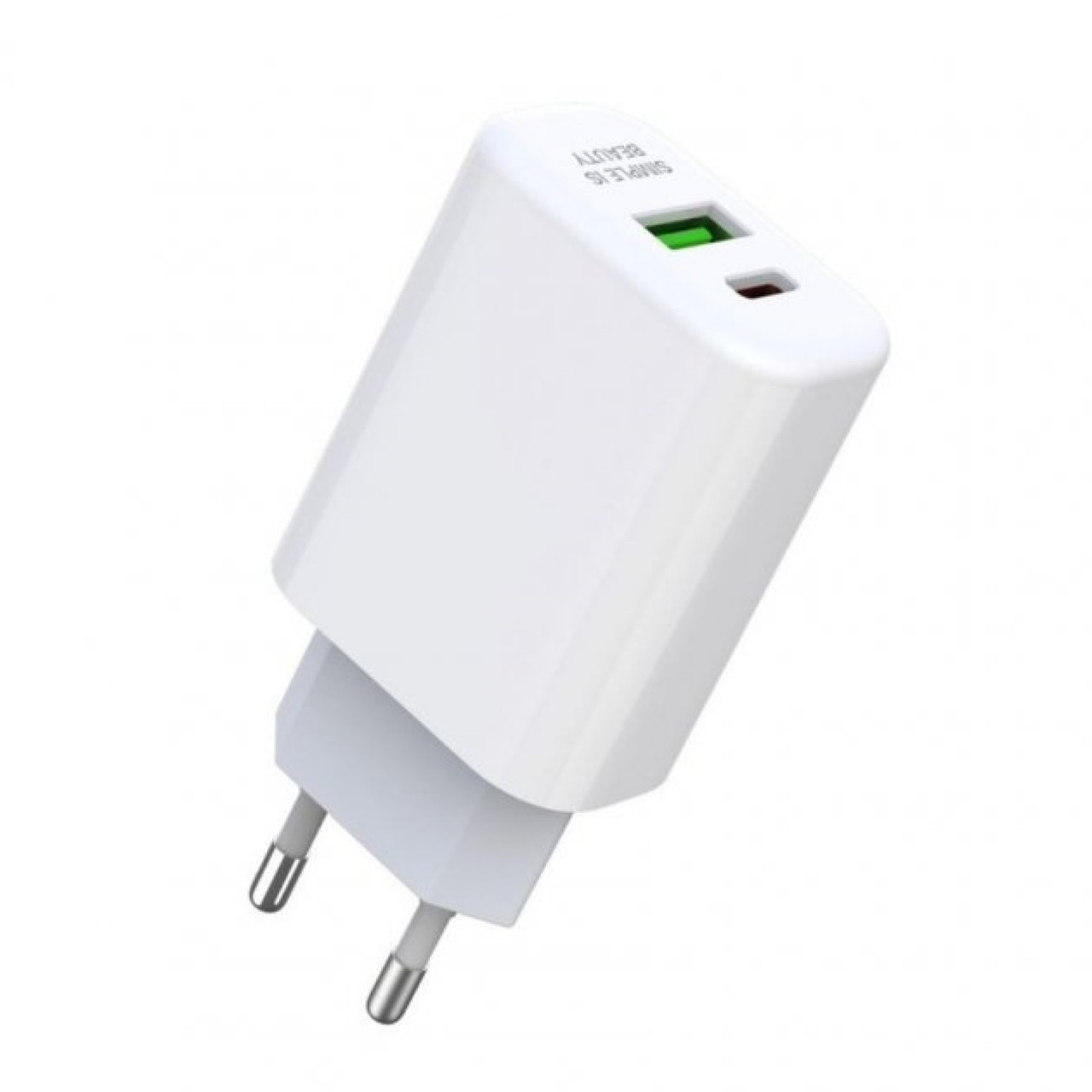 Зарядний пристрій XO-L85A(EU) USB + USB Type C 3A Білий