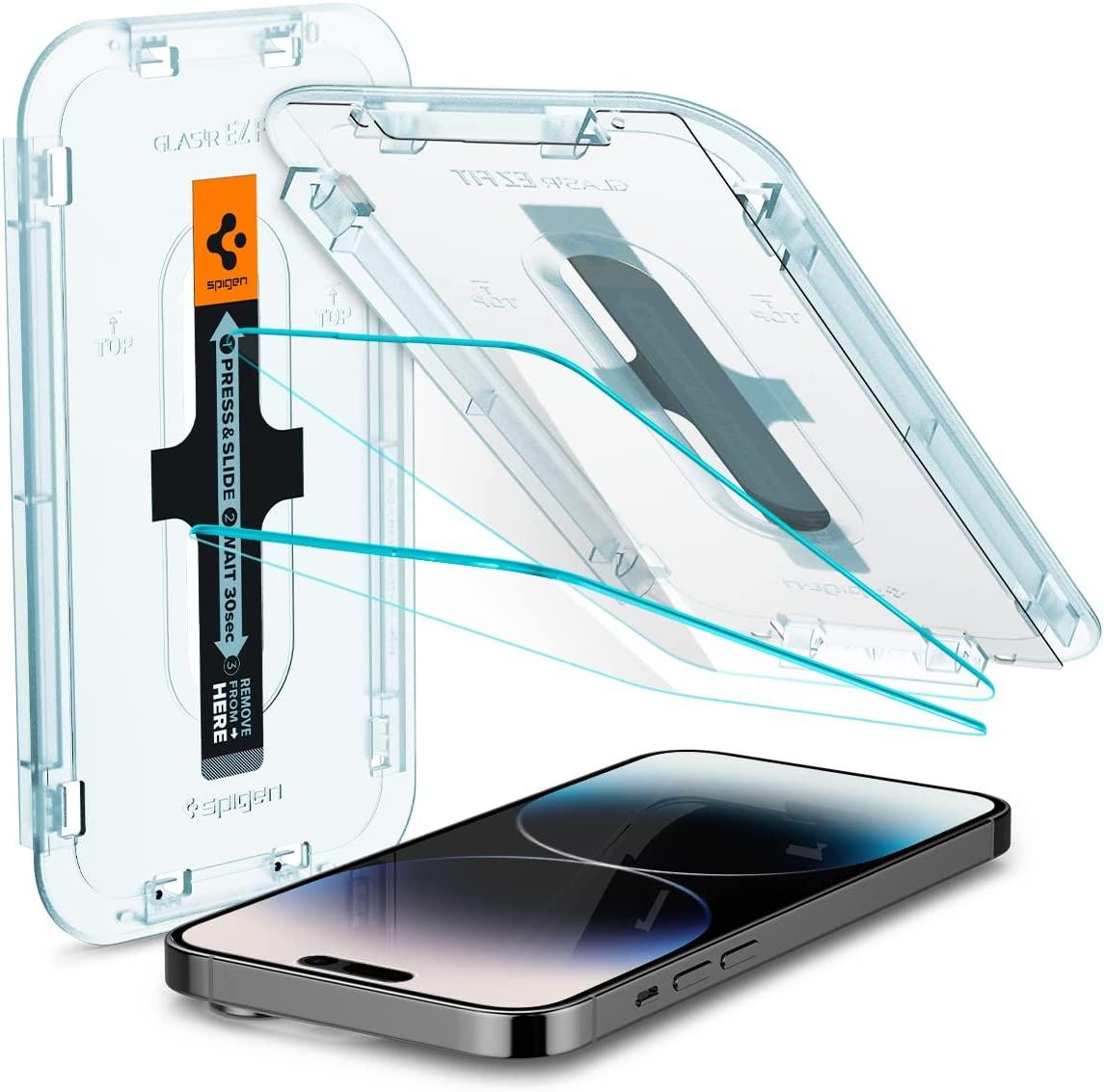 Захисне скло Spigen для iPhone 14 Pro — EZ FIT GLAS.tR (2 шт.), Clear (AGL05214)