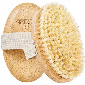 Щітка для сухого масажу тіла 4FIZJO з натуральним ворсом 4FJ0349 .