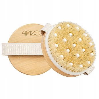 Щітка для сухого масажу тіла 4FIZJO з натуральним ворсом 4FJ0351 .