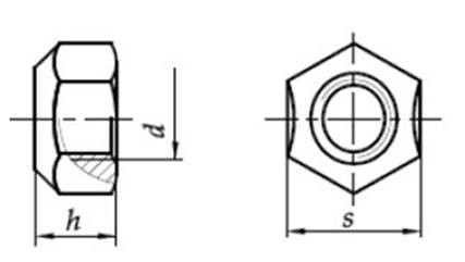 Гайка самоконтрящаяся М10 DIN 980 Гайка самоконтрящаяся М10 DIN 980 креслення