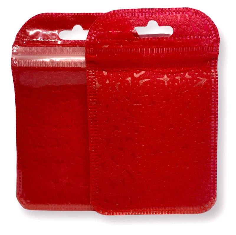 Пакет Zip-lock для виробів, Напівпрозорий, колір червоний, розмір 7х11 см, в уп. +-50 шт