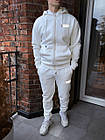 Чоловічий зимовий спортивний костюм бежевий на блискавці з капюшоном ⁇ Комплект толстовка та штани на флісі, фото 2