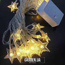 Гірлянда Зірочки 5 м теплий білий, фото 4