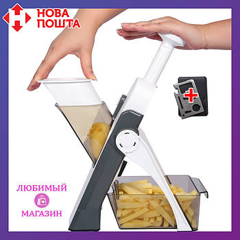 Тертка для овочів Brava Spring Slicer, мультислайсер подрібнювач шатківниця Safe slice mandoline