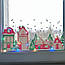Новорічна наклейка на вікно Акварельне містечко (декор вікон вітрин новорічні прикраси) матова 735х200 мм, фото 6