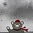 Новорічна наклейка Полярний ведмідь (вінілова самоклейка на вікно стікер на скло) матова 400х285 мм, фото 4