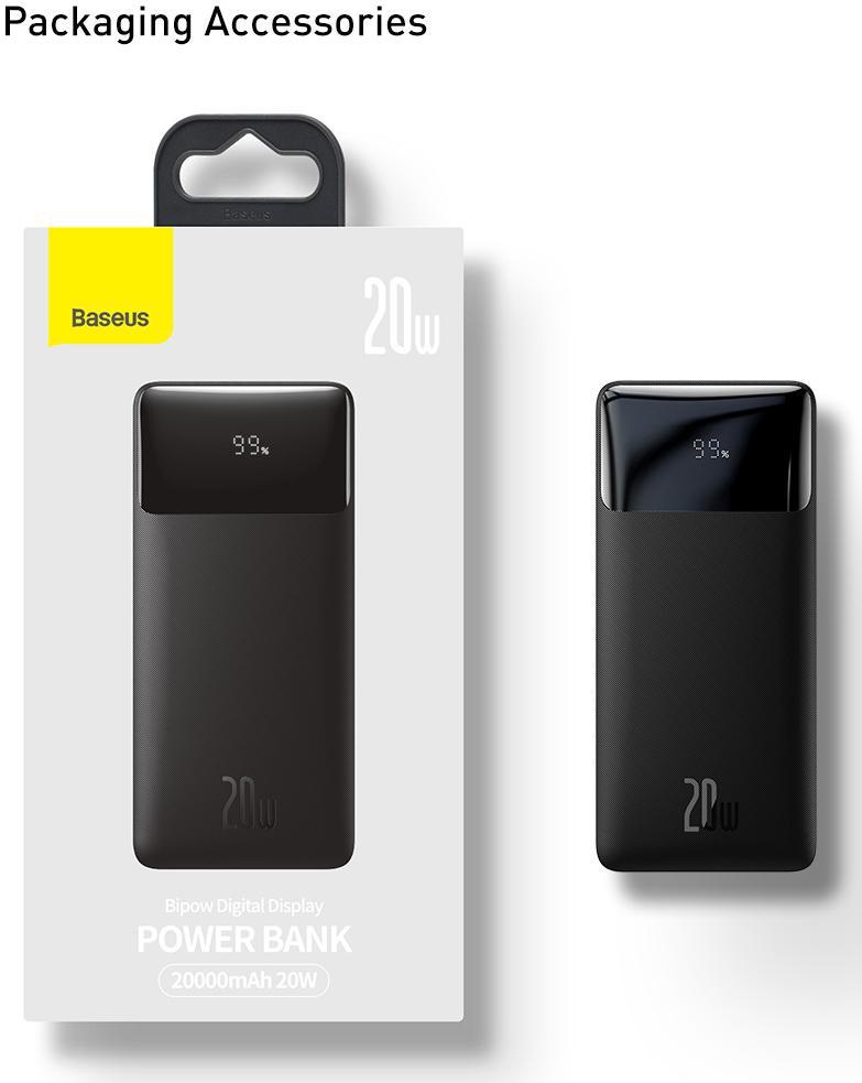 Power Bank Baseus Bipow Digital Display 20W 30000mAh Black (PPDML-N01)