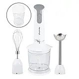 Блендер ручної 4 в 1 Kamille з склянкою Білий 400W 38см KM-6746, фото 3