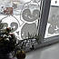 Новорічні наклейки на вікно Зимові пінгвіни (декор сніжинки зірочки символ нового року) матова 700х720 мм, фото 2