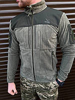 Військова кофта флісова тактична Vogel чоловіча фліска колір олива на блискавці