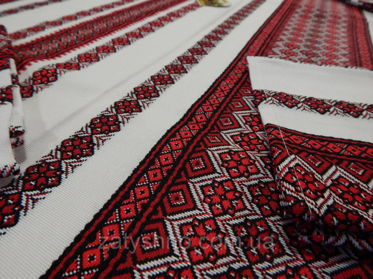 Красная скатерть вышитая в украинском стиле - фото 6 - id-p1714444336
