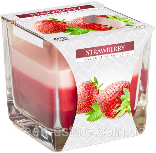 Свічка ароматизована у стакані  Strawberry №73
