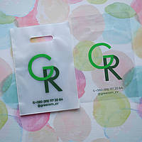 Поліетиленовий пакет банан 20x30см з логотипом, прозорий