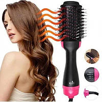 Фен щітка брашинг гребінець для укладання волосся One Step Hair Dryer стайлер випрямляч керамічний