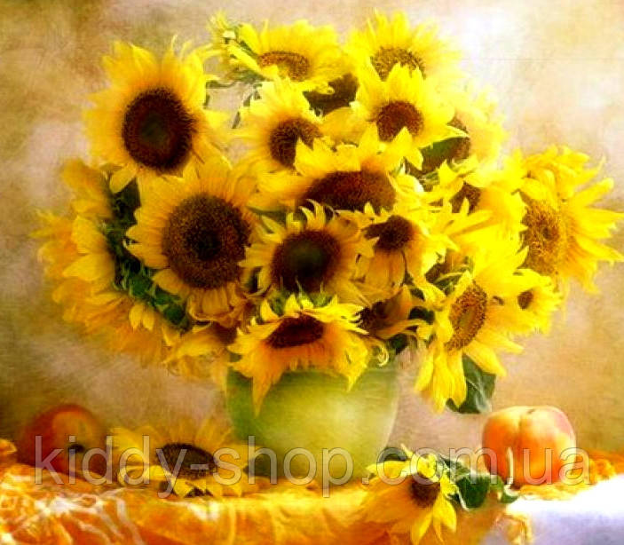 Діамантова вишивка. Картина на підрамнику "Сонячний натюрморт", 30х30 см, квадратні стрази, фото 1
