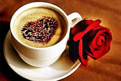 Діамантова вишивка. Картина на підрамнику "Кава з любов'ю", 20х30 см, квадратні стрази