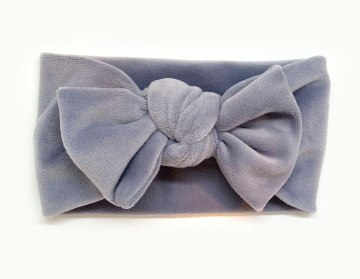 Пов'язка для дівчинки з бантом сіра, фото 1