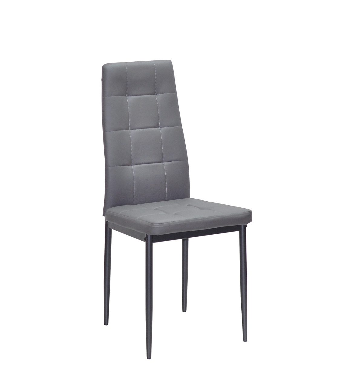Стілець із м'яким сидінням на металевих ніжках WINDY BK, екошкіра  колір сірий 701