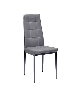 Стілець із м'яким сидінням на металевих ніжках WINDY BK, екошкіра  колір сірий 701, фото 2