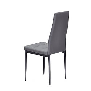 Стілець із м'яким сидінням на металевих ніжках WINDY BK, екошкіра  колір сірий 701, фото 2