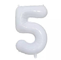 Кулька цифра 5 фольгована 32 дюйма білий