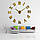 Годинник настінний 3D Diy Clock з Римськими цифрами Brown, фото 2