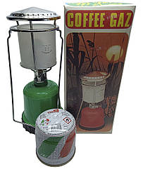 Газова туристична лампа Coffee Gaz 150 Вт з балоном | Плафон Suprax, кемпінг, риболовля, аварійне освітлення