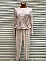 Тёплая зимняя велюровая женская пижама с брюками, размер 2XL, Cotpark