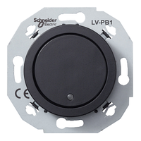 Одноклавишный кнопочный переключатель с подсветкой (400 mA) RENOVA черная, Schneider Electric,WDE011270