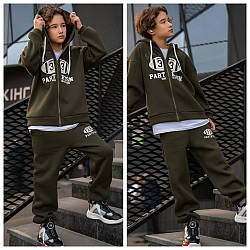 Теплий підлітковий костюм для хлопців, начіс, розміри на зріст 140 — 164