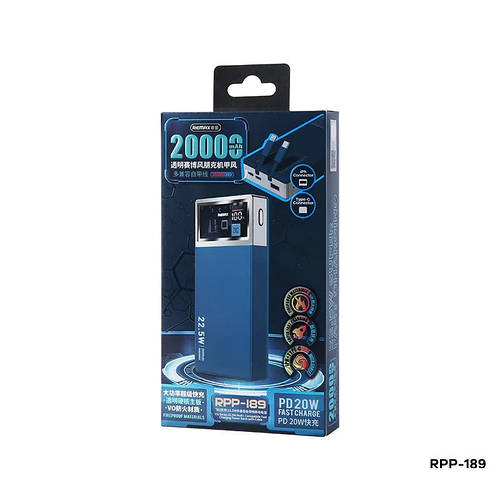 Power Bank Remax RPP-189 20000 mAh QC PD повер банк для ноутбука, ціна ...