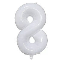 Кулька цифра 8 фольгована 32 дюйма білий