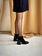 Жіночі чорні ботильйони натуральна замша + лак Демі, фото 4