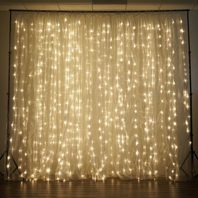 Xmas гірлянд (Штора) 3M*2M) 200 led WW-9 Теплий Біла (Copper) на мідному дроті+сполучник