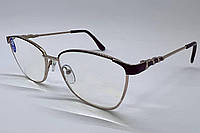 Очки корректирующие для зрения женские в металлической оправе с защитой от синего излучения дужки на флексах
