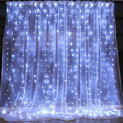 Xmas гірлянд (Штора) 3M*3M) 300 led W-9 Біла (Copper) на мідному дроті+з'єднувач, фото 2