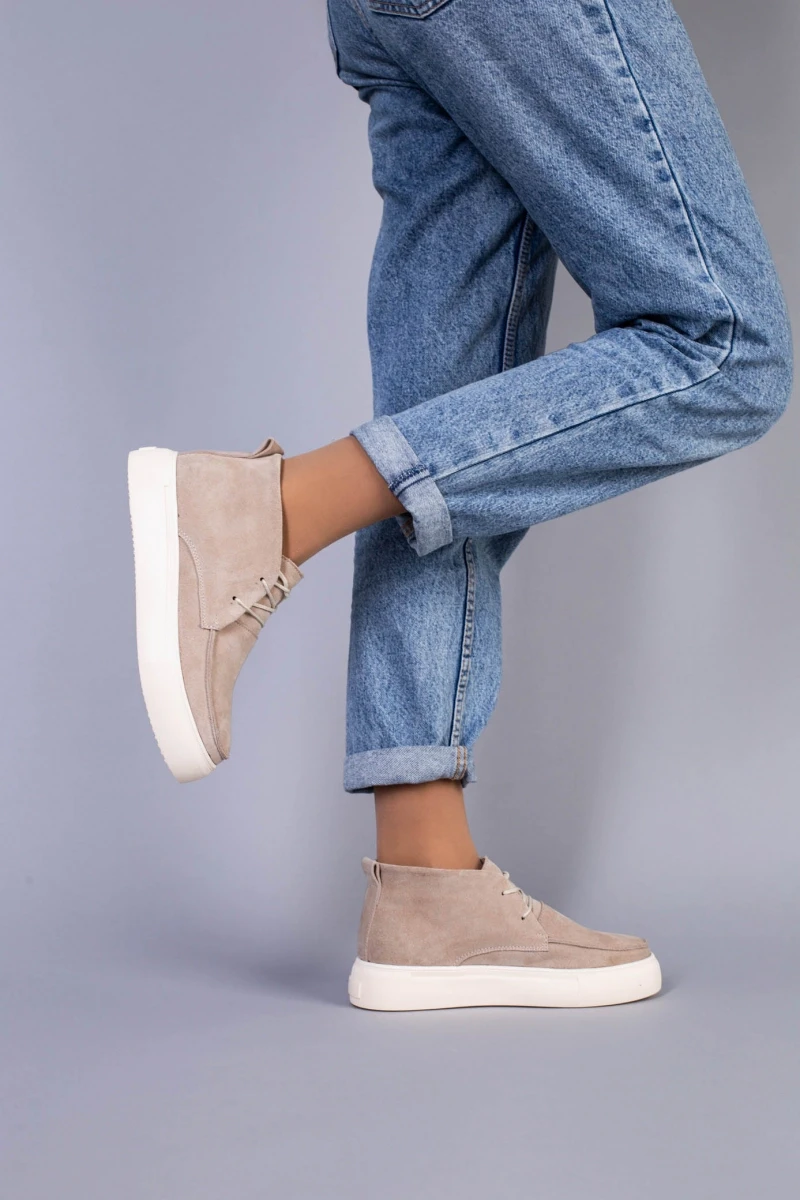 Жіночі демісезонні черевики ShoesBand Бежеві натуральні замшеві всередині байка 36 (23,5 см) (Ѕ73741д)