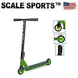 Дитячий трюковий двоколісний самокат Scale Sports Turbo Зелений, фото 6