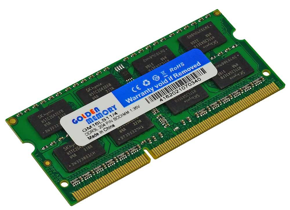Оперативна пам'ять DDR3L 4Gb 1600 для ноутбука SODIMM 1.35V PC3L-12800s Golden Memory GM16LS11/4