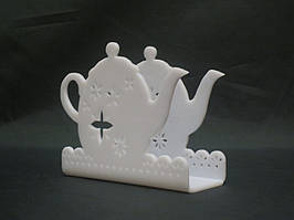 Підставка для серветок біла у формі чайника