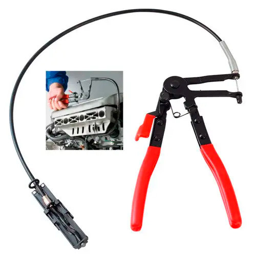 Знімач хомутів 18-54мм з гнучким тросом 630мм, щипці кліщі тросикові, фото 1