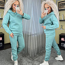 Стильний жіночий базовий теплий костюм із кишенею та капюшоном хіт продажів 2023, фото 2