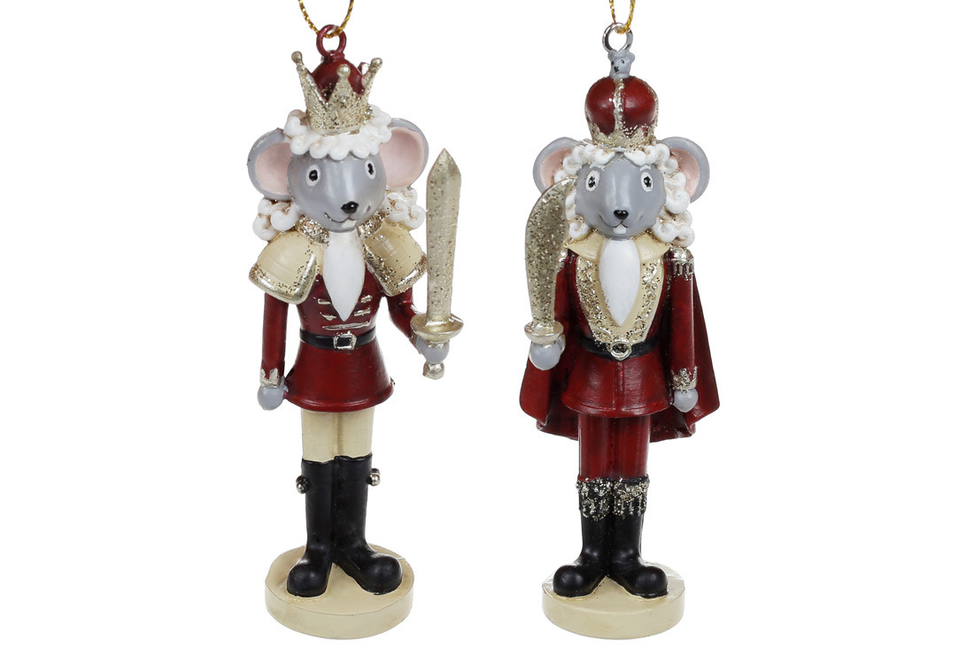 Набір Ялинкових іграшок Мишачий король, 10см (2шт), фото 1