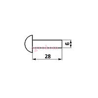 Заклепка стальная 6x28 с полукруглой головкой