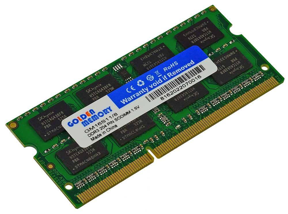 Оперативна пам'ять DDR3 8Gb 1600 для ноутбука SODIMM 1.5V PC3-12800s Golden Memory GM16S11/8