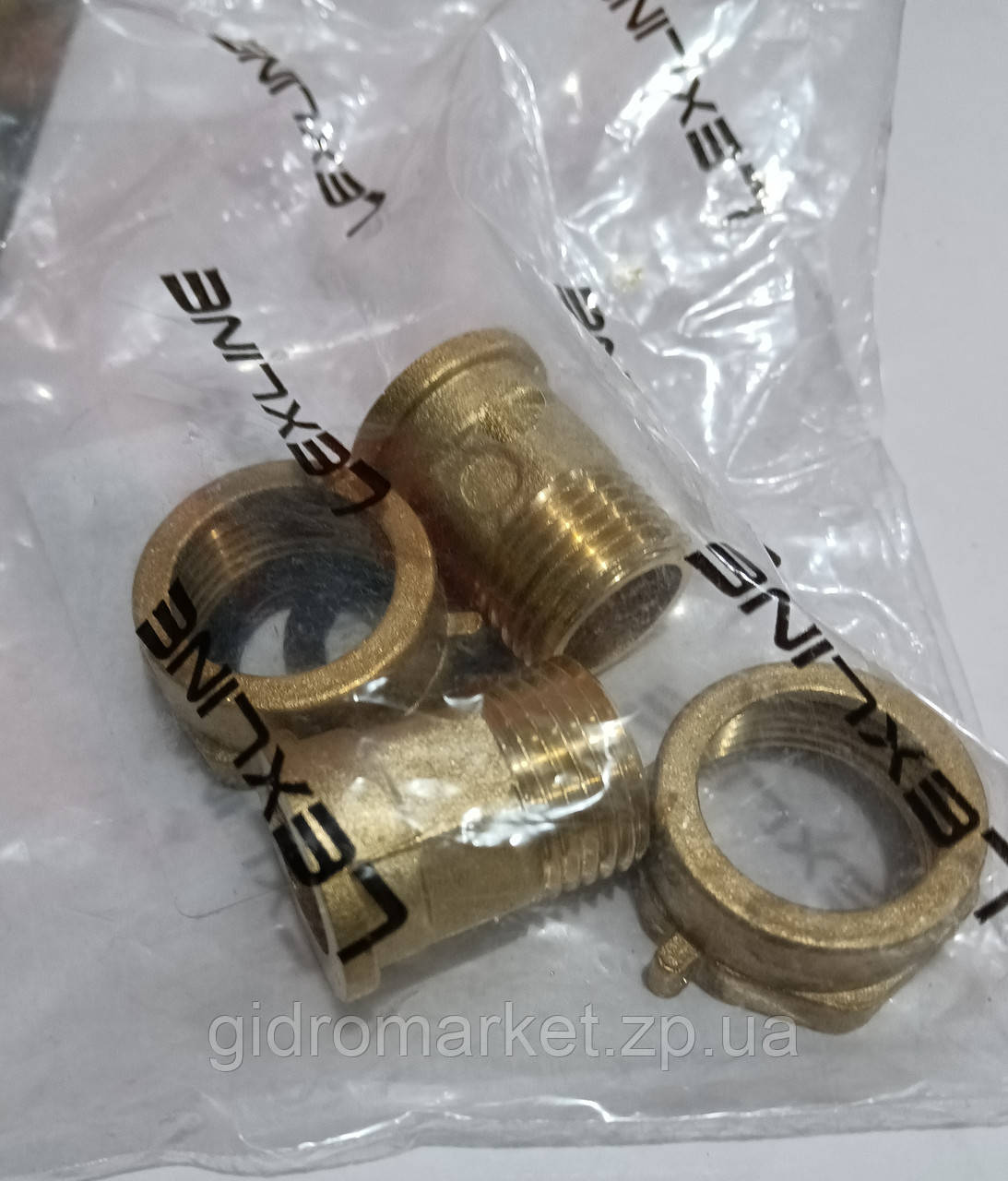 Комплект штуцерів 1/2" (штуцера, КМЧ) Lexline Посилені. латунь для лічильника води, водоміра