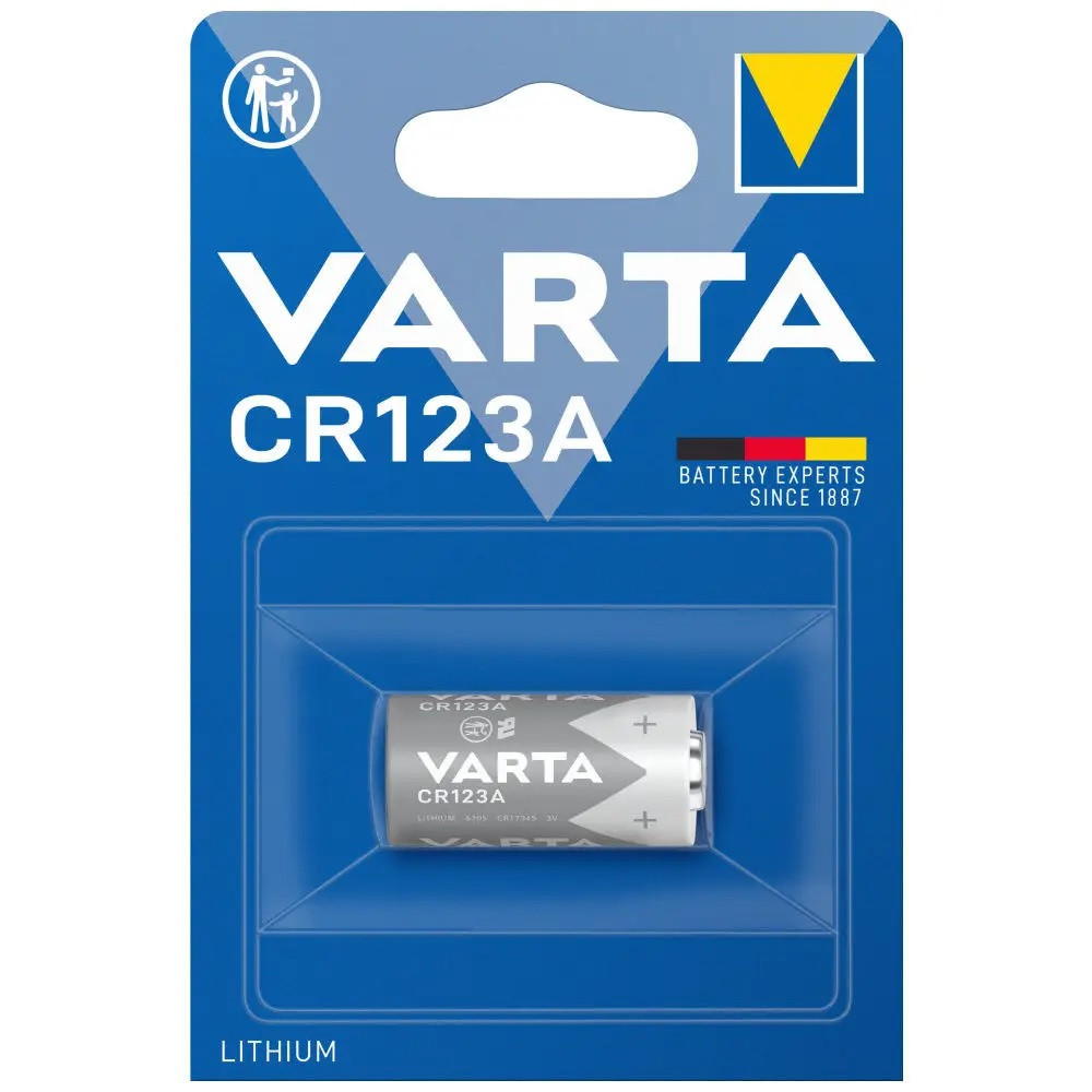 Батарейка літієва Varta CR123A U-1 Lithium, 3V, блістер 1 шт. для фотообладнання, ліхтарів, тепловізорів